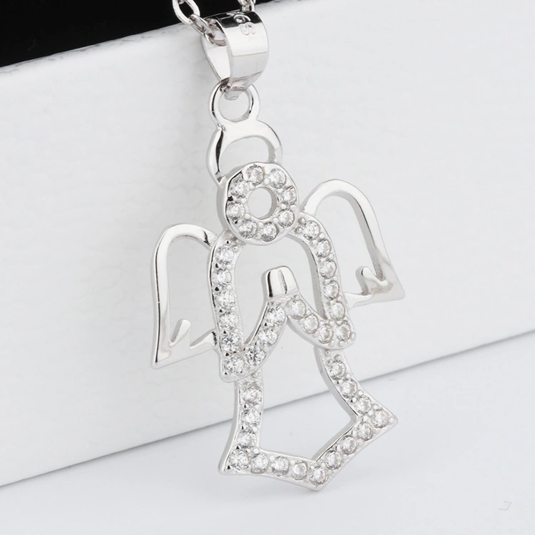 Fashion S925 Silver Guardian Angel Necklace Pendant