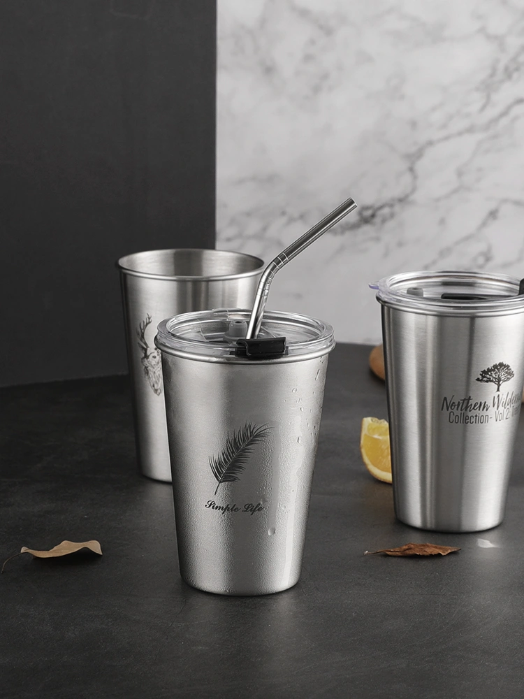 Stainless steel straw cup