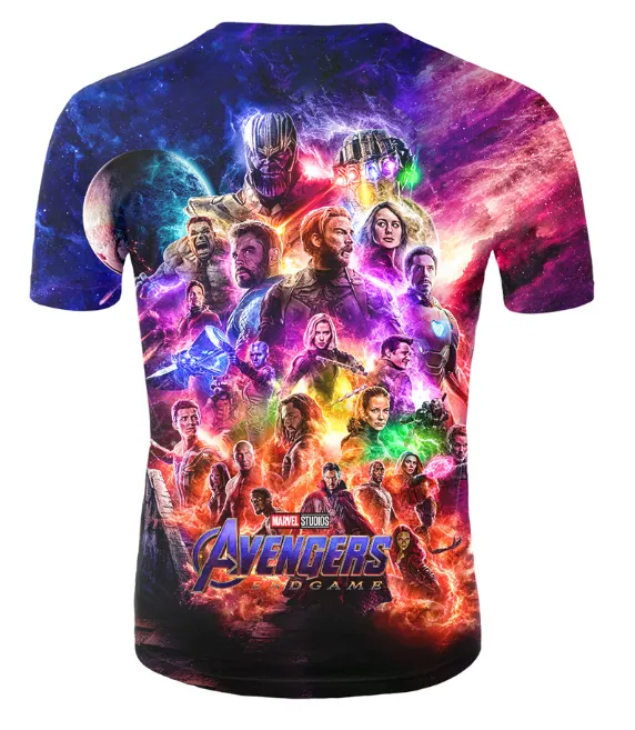 Movie Avengers 4 Final Battle Quantum Battlewear Cross-border 3D printed short sleeves