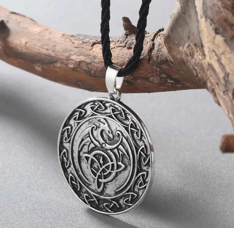 Vintage ancient bronze amulet necklace