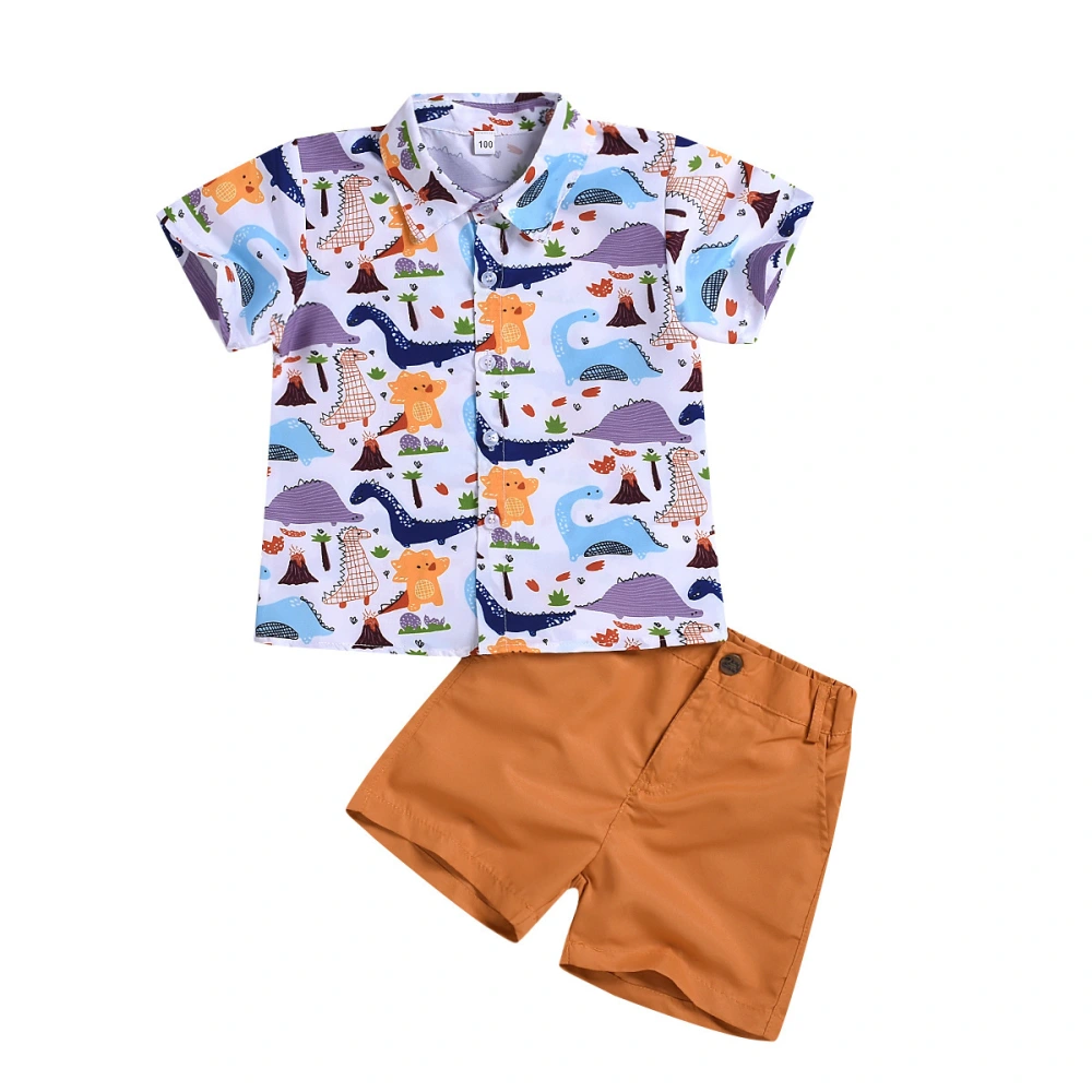 Boy's dinosaur print short sleeve suit