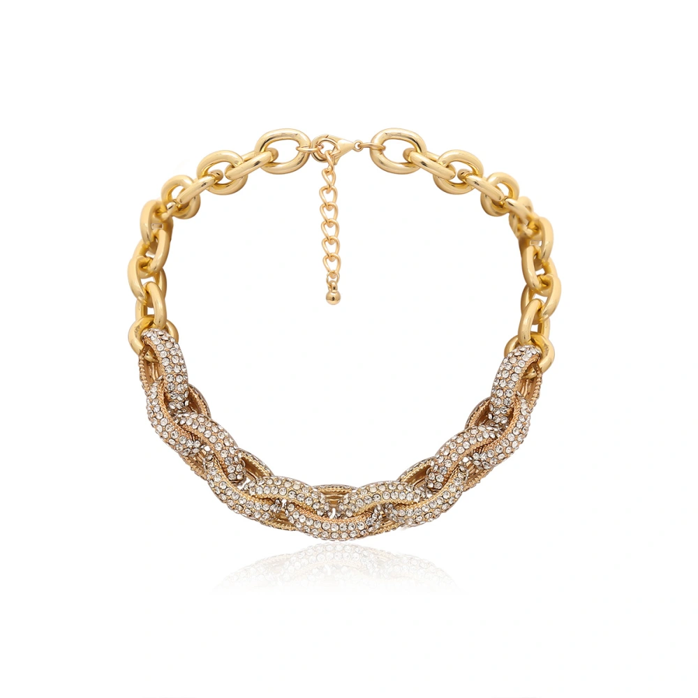 Fashion Full Diamond Stitching Chain Necklace