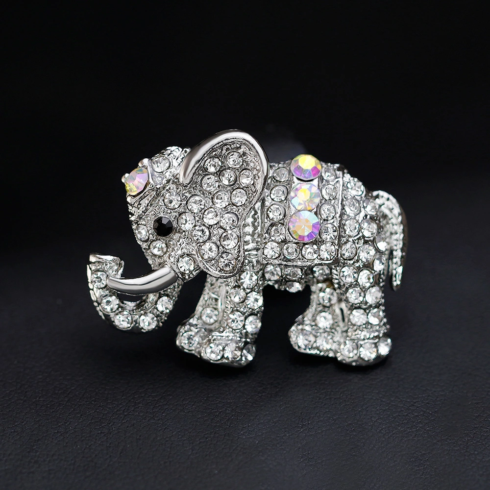 Elephant Rhinestone Brooch