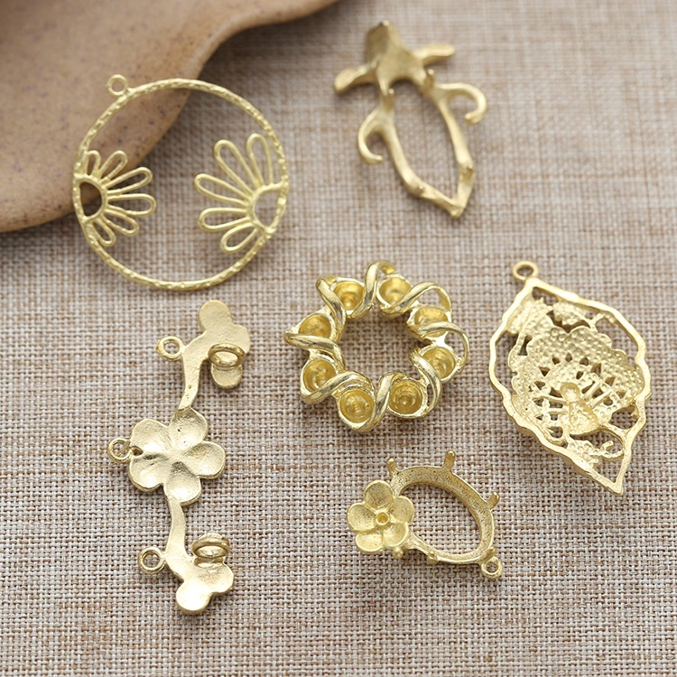 Diy handmade jewelry accessories costume tiara hairpin brooch pure copper material ear hook flower leaves branches