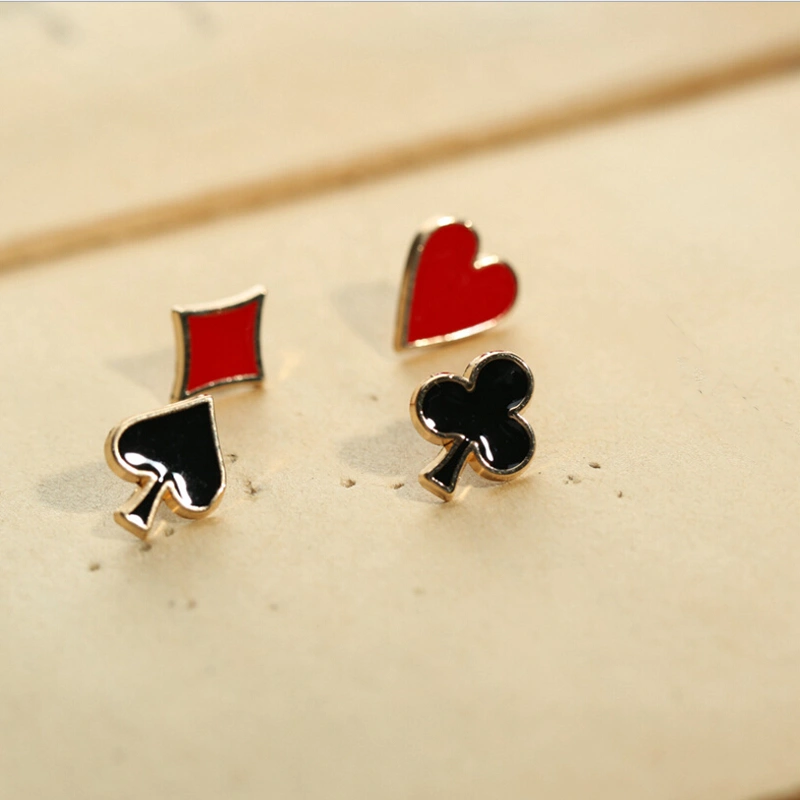 Korean Version Playing Card Brooch Spades Square Collar Pin