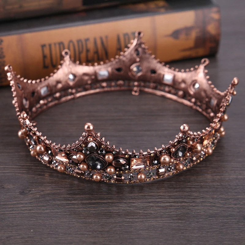 Crown headdress full circle diamond pearl New Retro