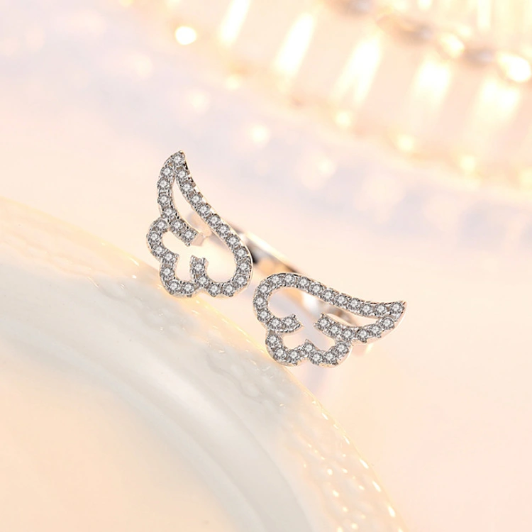 925 Silver Angel Wings  Ring Adjustable Ring