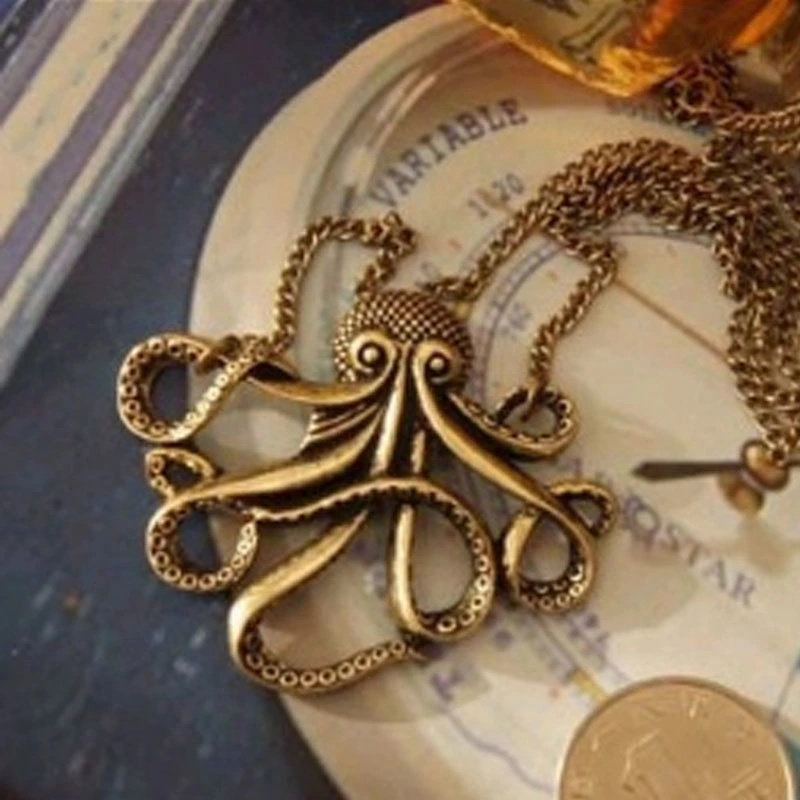 Octopus retro long necklace