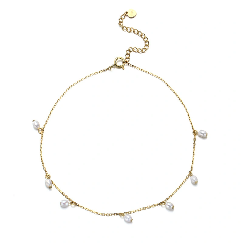 Natural freshwater pearl anklet