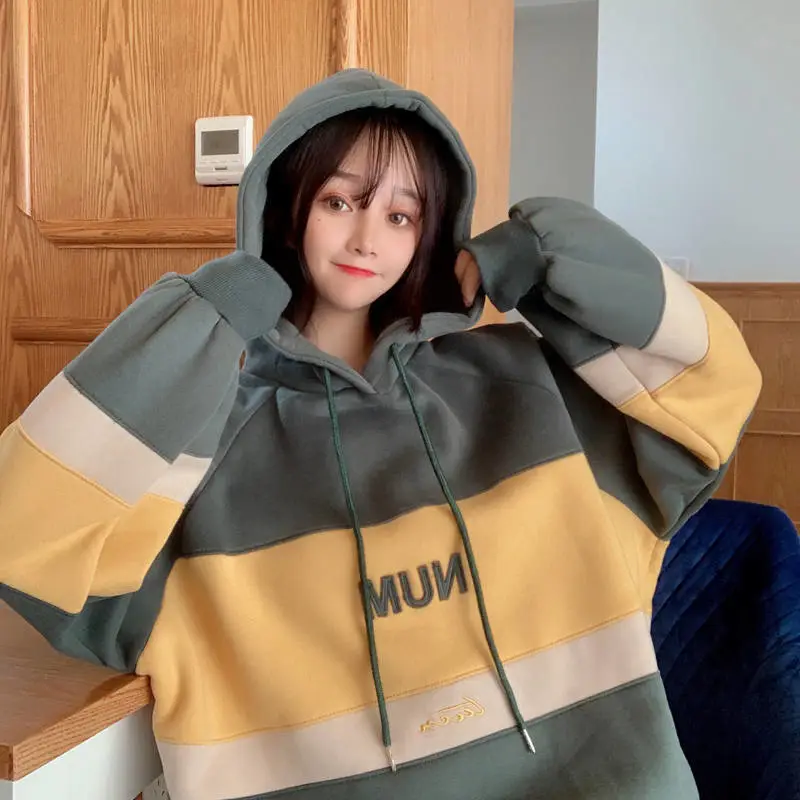 Lazy top student hooded autumn and winter coat
