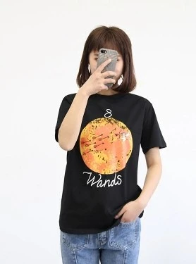 Printed Casual Cartoon  T-shirt Tees Loose O-Neck Tops