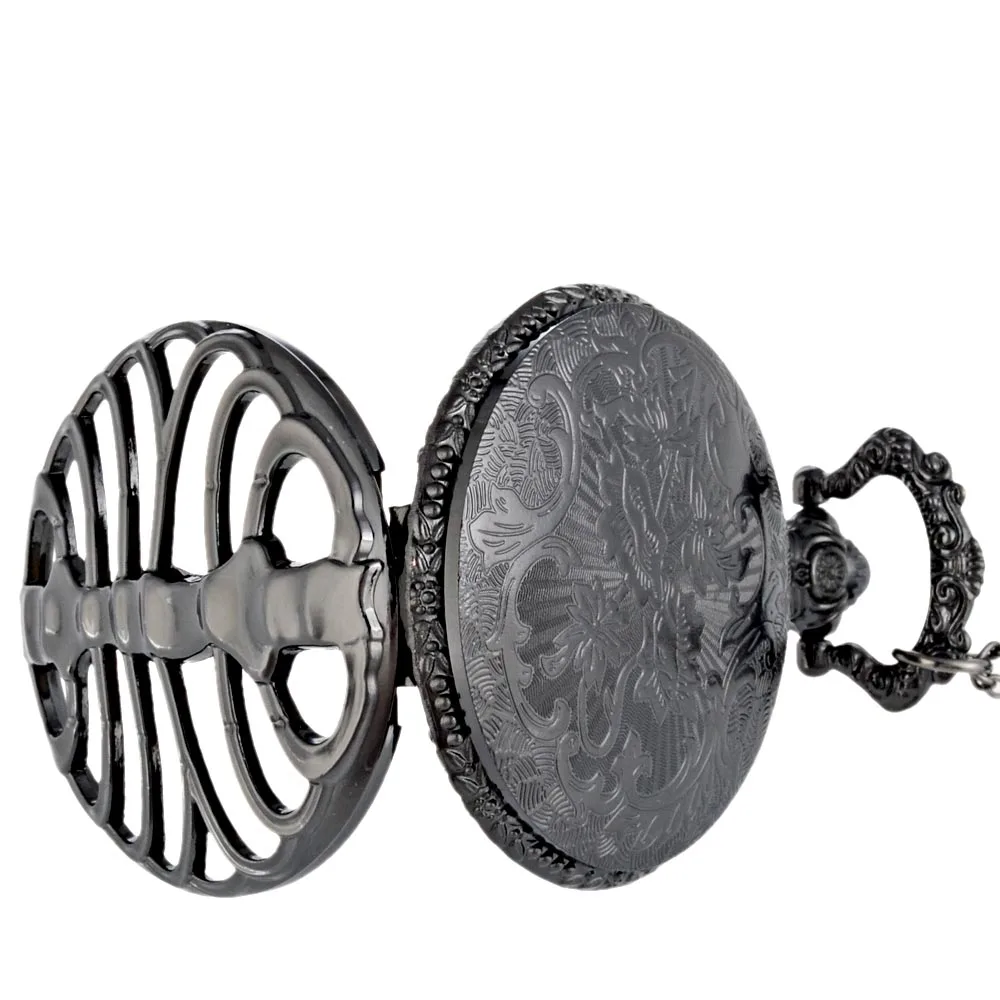 Hollow Ribs Retro Pocket Watch