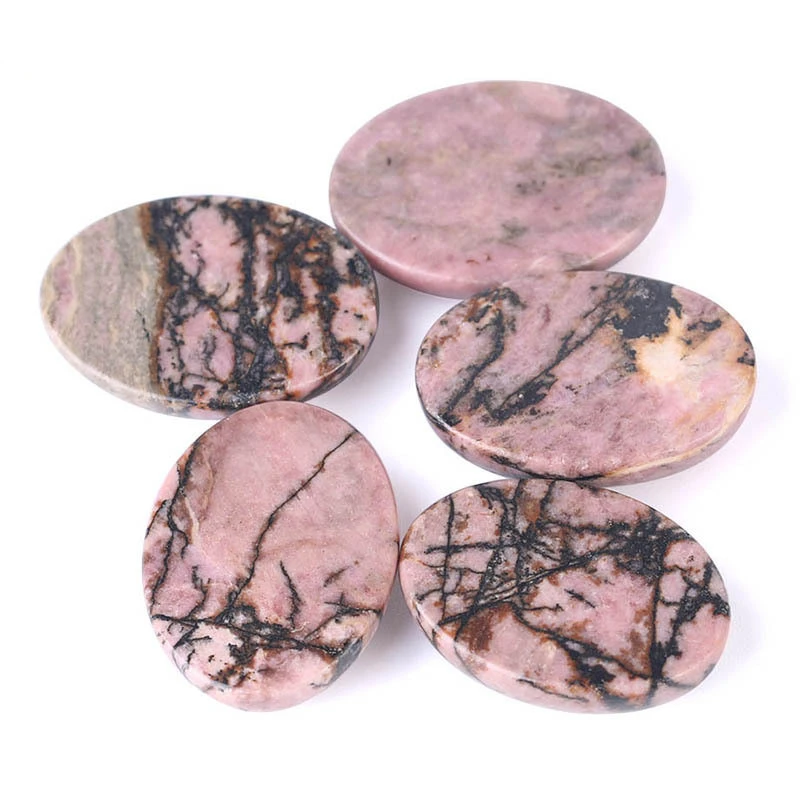 Single grain of natural black line rhodostone ring