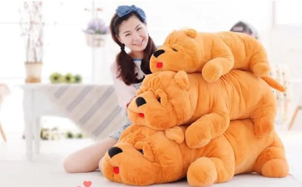 Kawaii Animal Shar Pei Dog Plush Toy Big Stuffed Simulation Dog Toys Doll for Children Gift