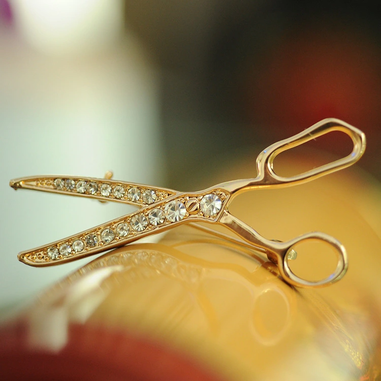 Mini scissors clothing men's brooch