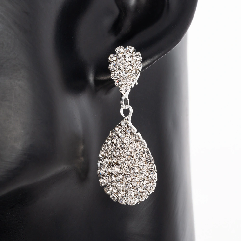 Rhinestone Claw Chain Drop Stud Earrings