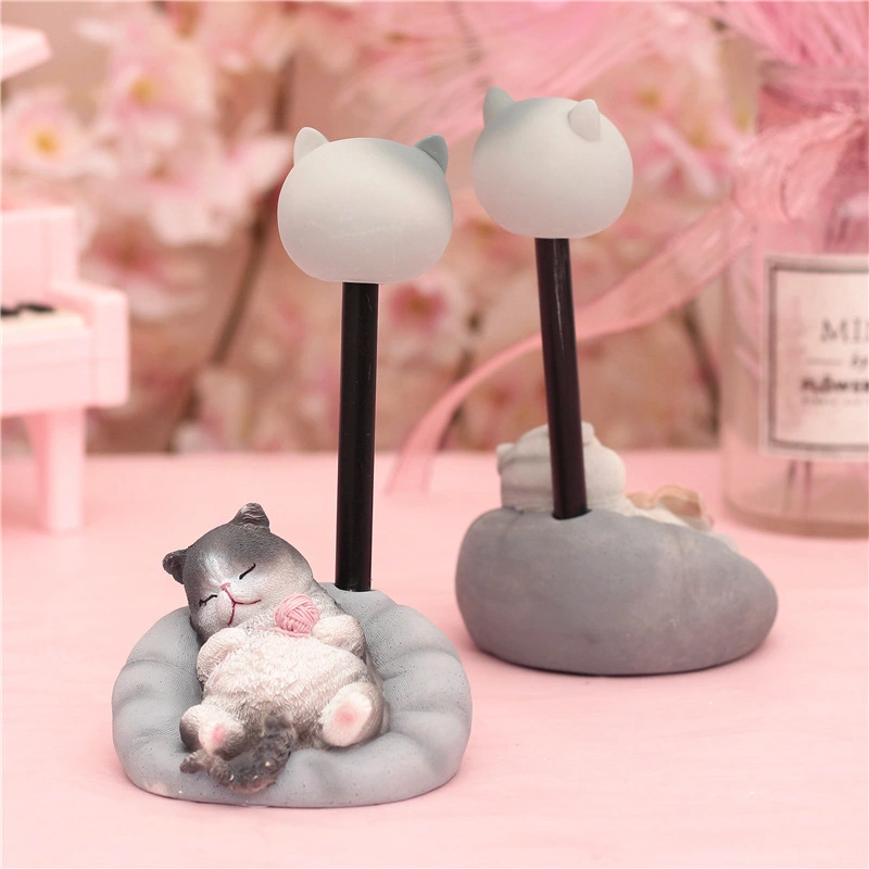 Cute lazy meow ornaments with light night light
