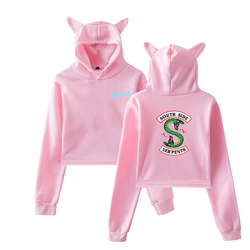 Riverdale fashion cat ear bare umbilical guard Sweater