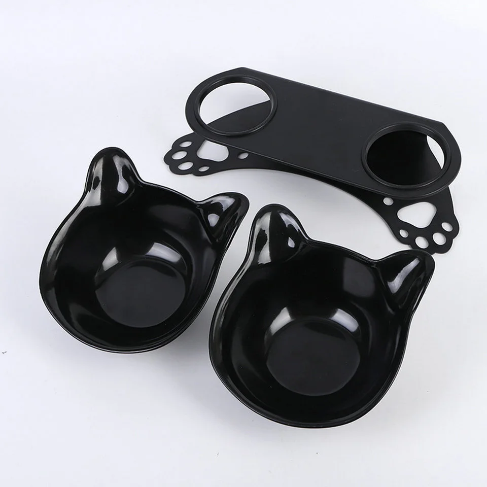 Cat and dog neck guard double bowl