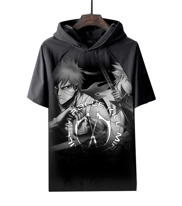 Kurosaki Ichigo Short Sleeve Hooded 3D Clothes Peripheral