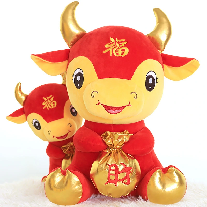 Cute Cow Doll Plush Toy Festive New Year Zodiac Mascot