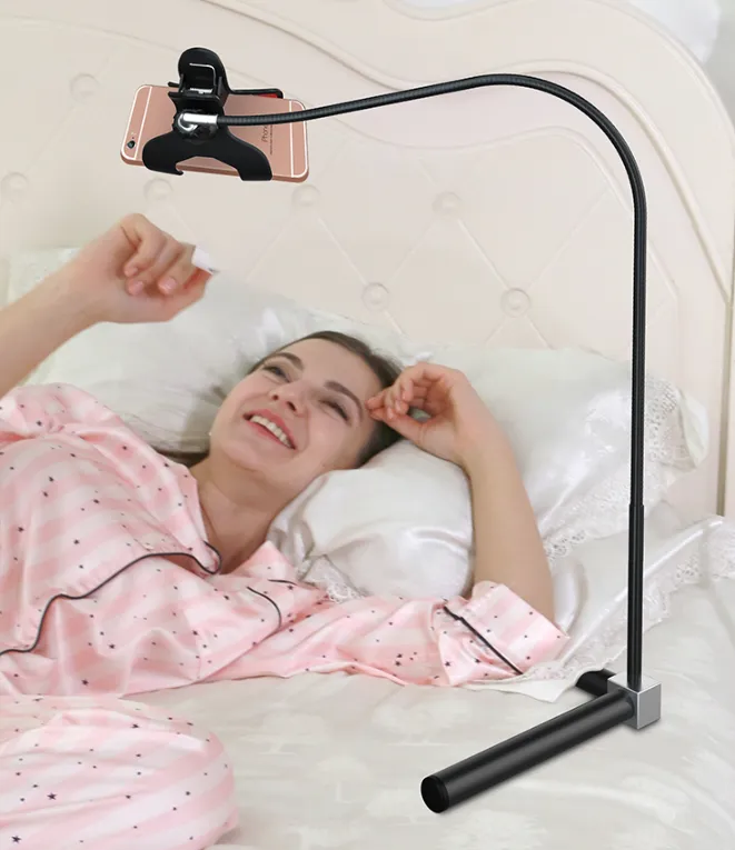 Bed with mobile phone bracket live artifact lazy watch TV bedside mobile phone holder universal folder overhead support shelf