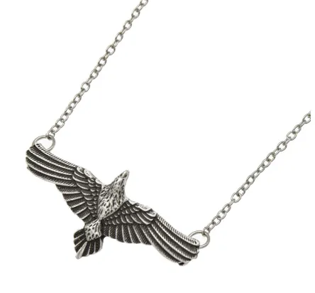 Raven Birds Ruffles Raven Animal Long Link Necklace