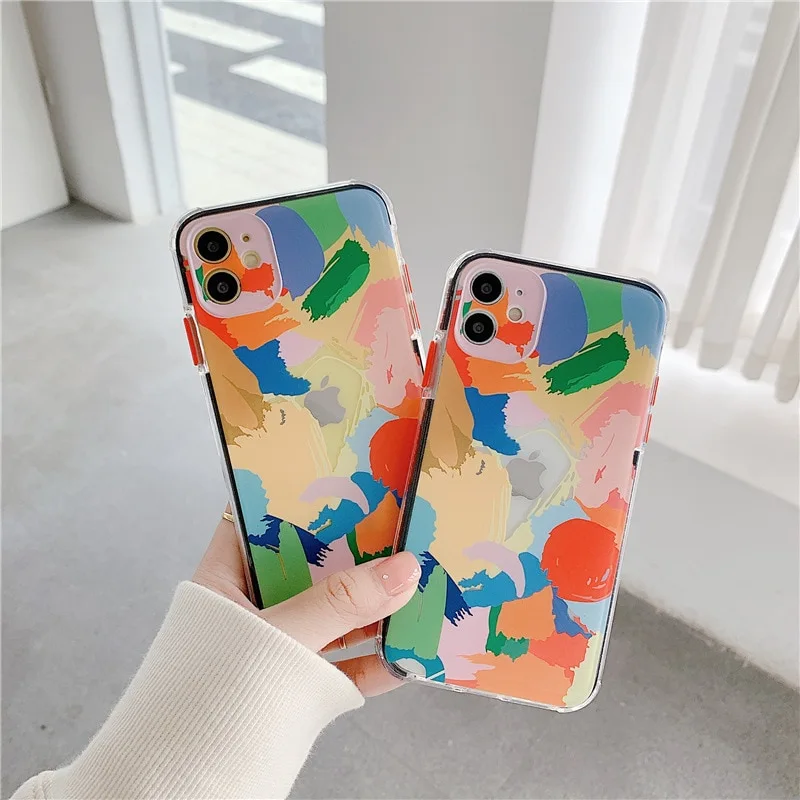 Compatible with Apple , Simple oil painting graffiti phone case