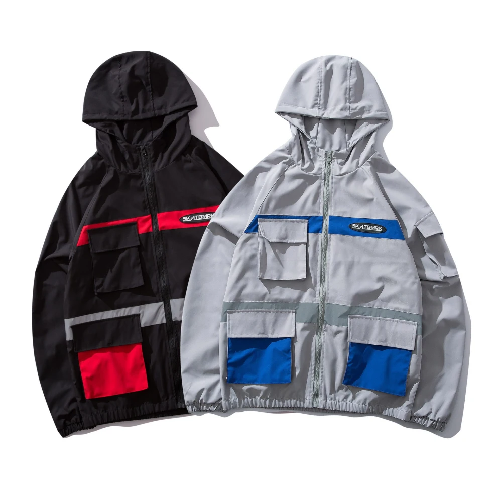 Splicing contrast color wild windbreaker jacket