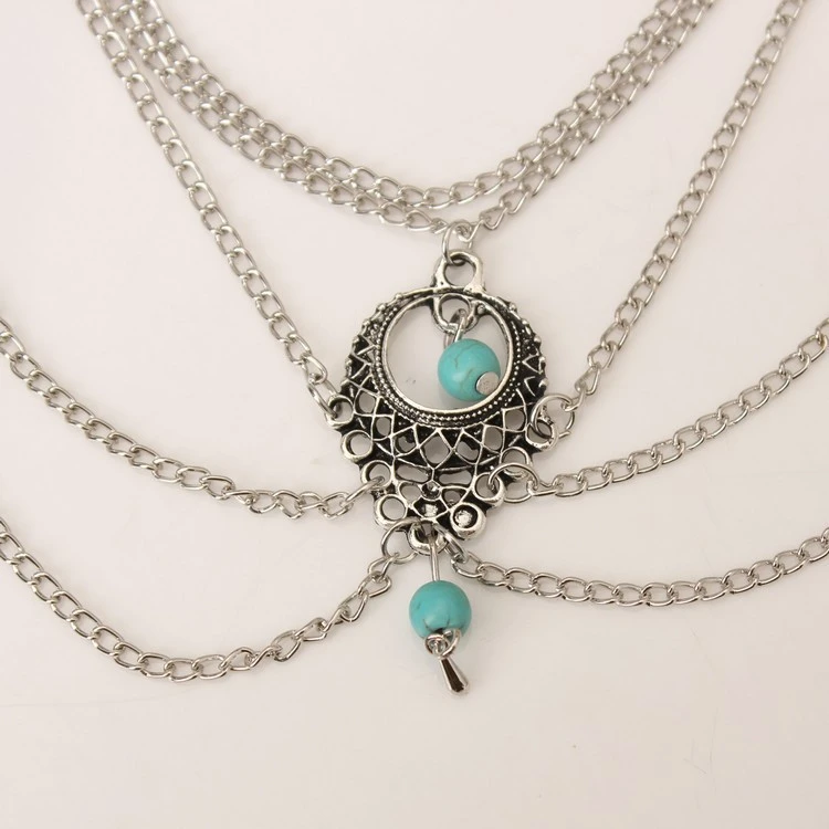 Hollowed Out Pine Stone Water Drop Beach Chain