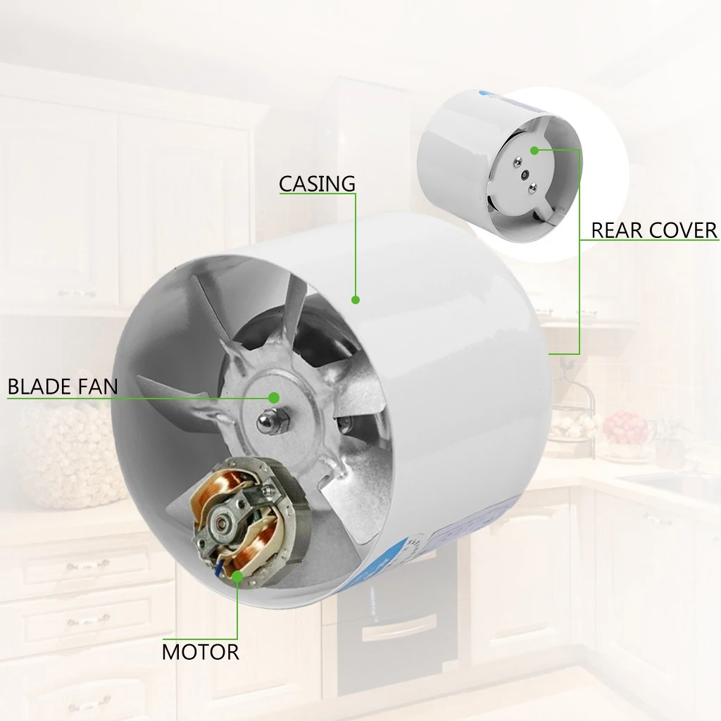 4 inch Inl.ine Duct Booster Fan Ventilation Exhaust Air Blower