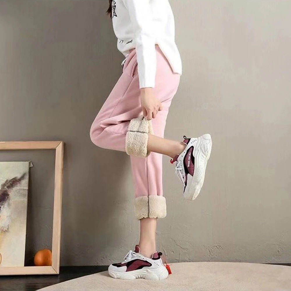 Winter plus velvet thick imitation lamb velvet pants