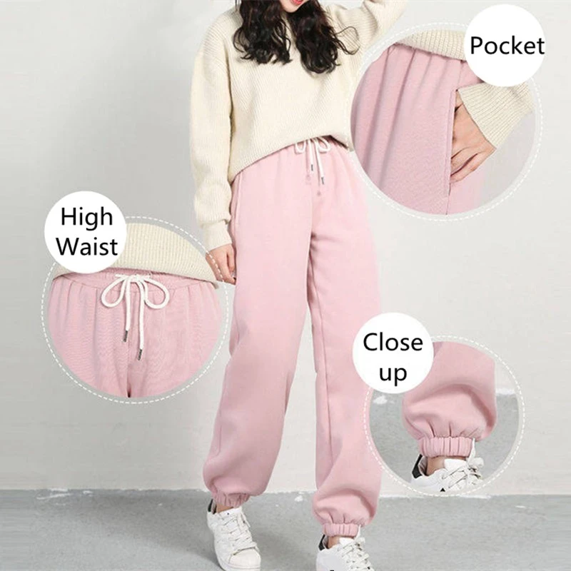 Winter plus velvet thick imitation lamb velvet pants