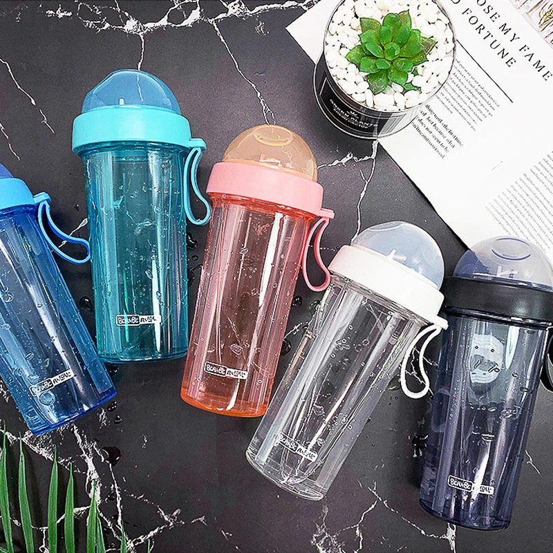 Creative personality trend dual-use sippy cup a cup of double drink separate plastic couple cup