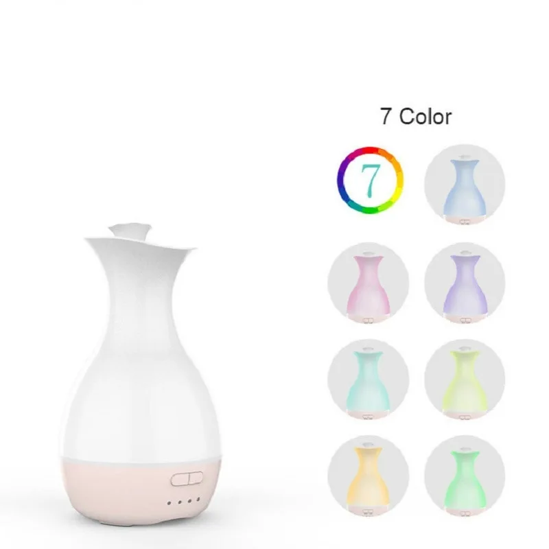200ML Ultrasonic Air Humidifier Flower Arrangement Aroma Essential Oil Diffuser With Colorful Night Light For Home Office