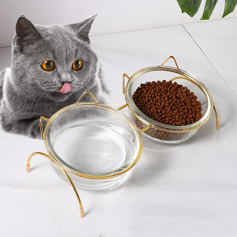 Glass Material Cat Glass Bowl Cat Bowl