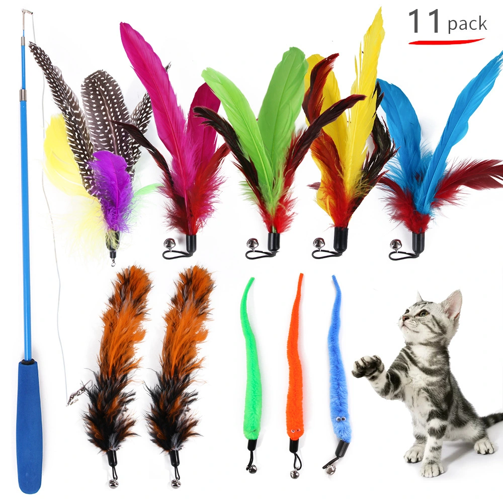 Feather Replacement Head Retractable Funny Cat Stick