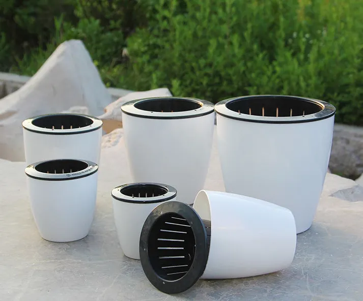 Lazy flower pot wholesale plastic automatic water-absorbing flower pot hydroponic meat green plant pot combination lazy resin flower pot