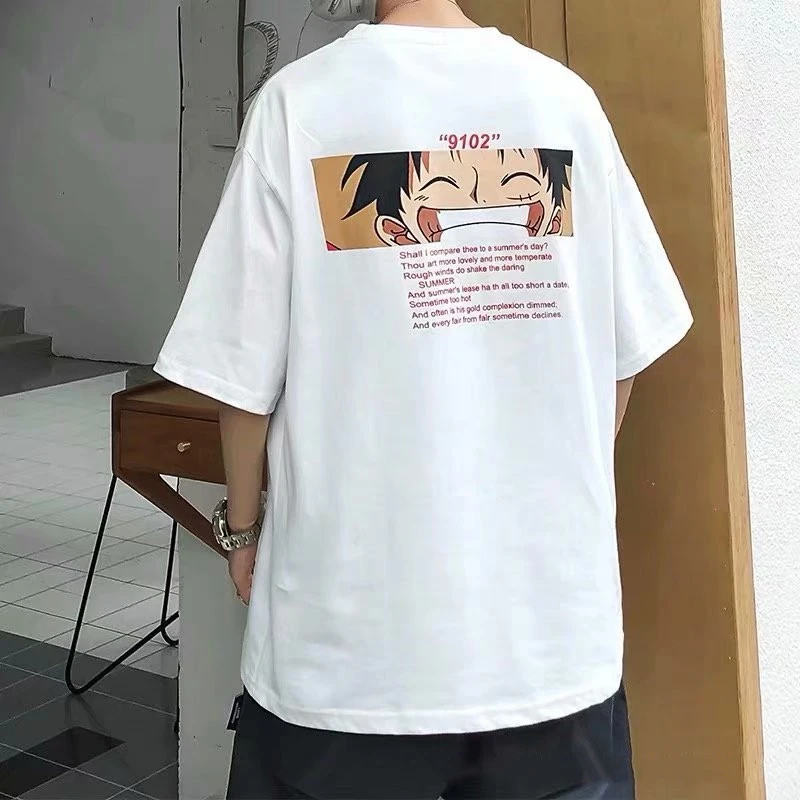 Loose solid color five-point short-sleeved T-shirt