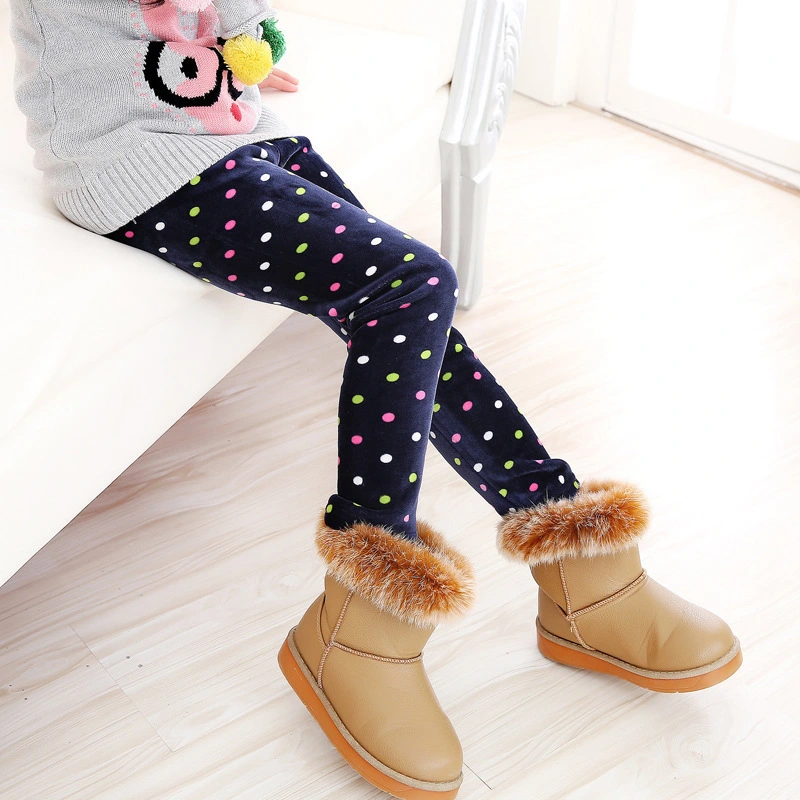 Children's plush thickened autumn and winter warm pants