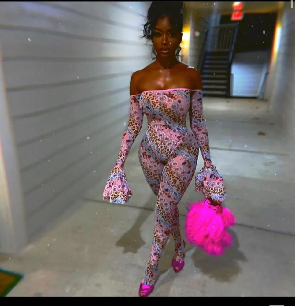 Flared sleeve jumpsuit trousers