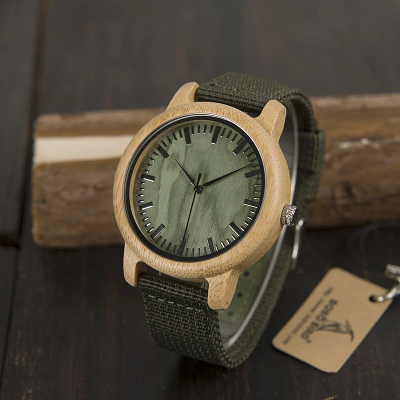 Wooden hand-framed bamboo wood woven strap