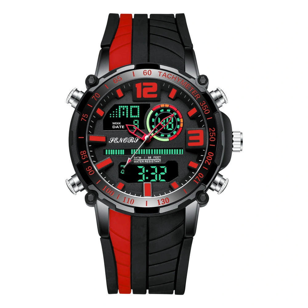 Sports multifunctional dual display men's watch