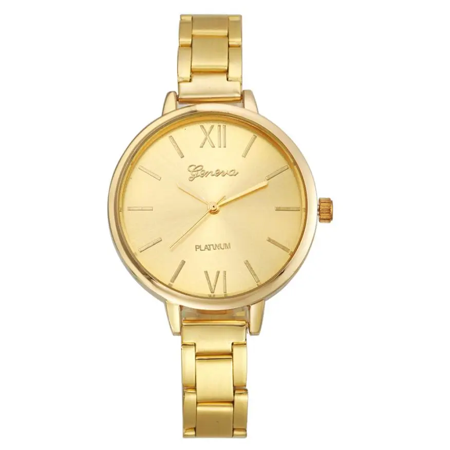 Geneva Fine Strip Steel Alloy Watch Quartz Watch Ladies Watch