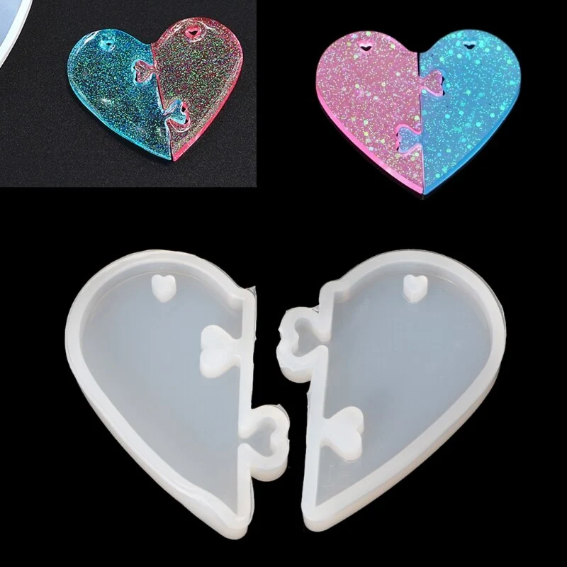 Heart locks for lovers Pendant Liquid Silicone Mold