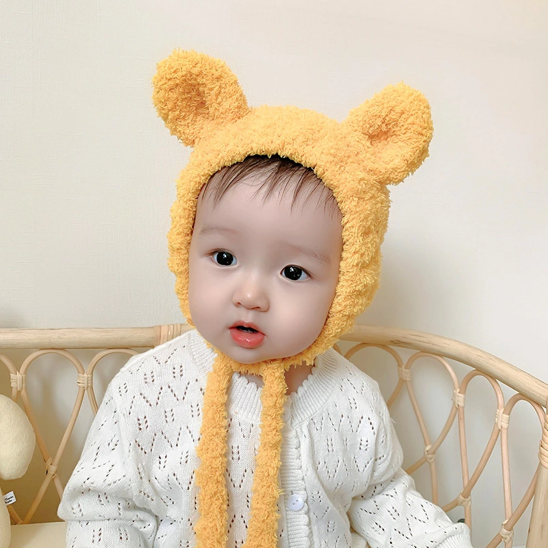 Cute warm Plush knitted hat with ear protection