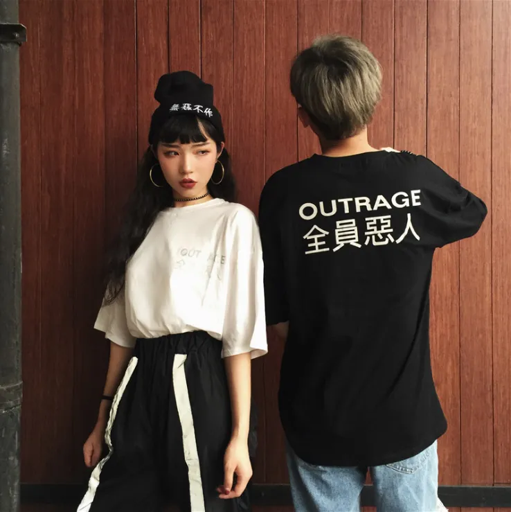 Luminous reflective blouse Hong Kong bf clothes half-sleeved T-shirt