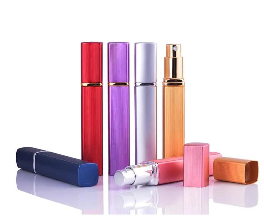 12ML Aluminum Perfume Tube Aluminum Tube Perfume Bottle Glass Bottle Empty Bottle Lipstick Type Perfume Bottled Square