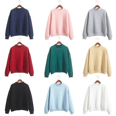 Korean solid color plus velvet sweater ladies