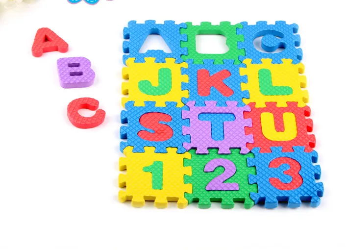 Cartoon alphanumeric crawling puzzle